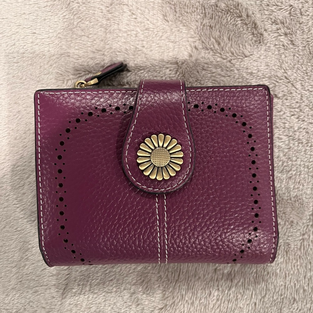 Purple bi-fold wallet